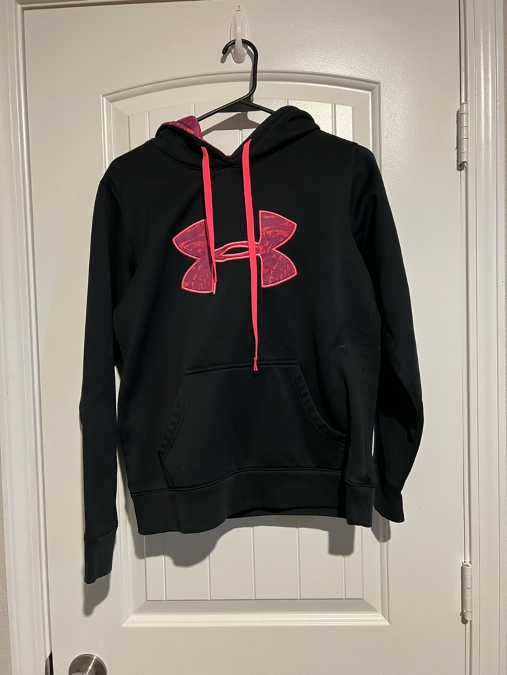 Under Armour Black Hoodie with Pink Accent and Logo